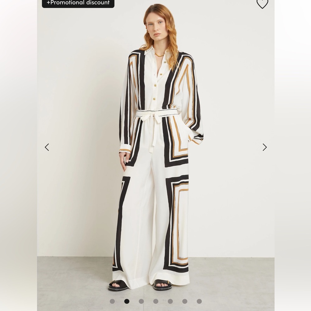 Zimmermann set includes a shirt in size 0 and trousers in size 1.